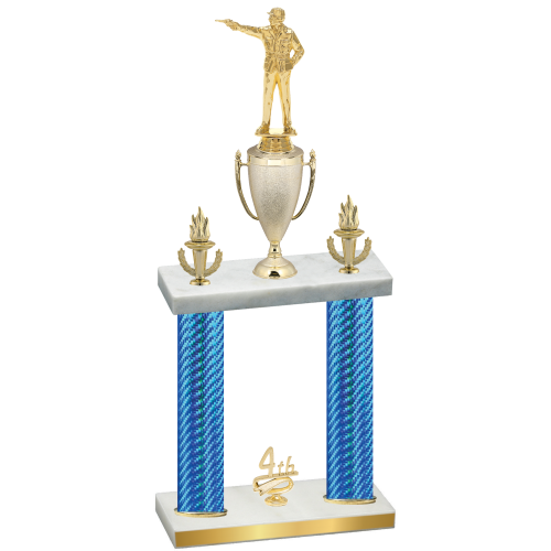 Double Blue Carbon Fiber Fourth Place Shooter Trophy