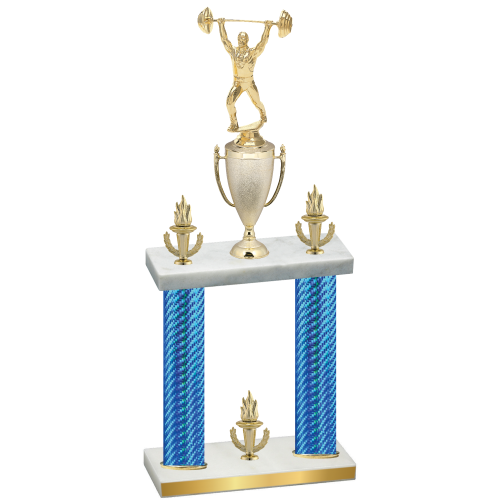 Double Blue Carbon Fiber Victory Weights Trophy