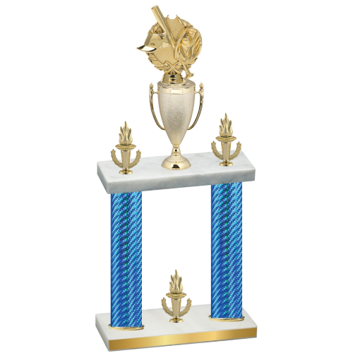 Double Blue Carbon Fiber Victory Baseball Trophy
