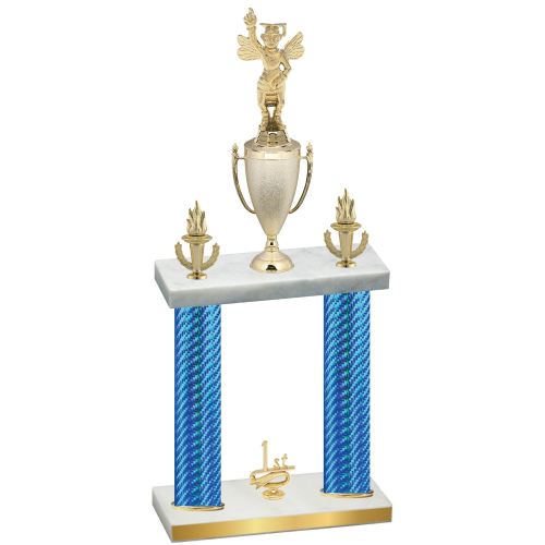 Double Blue Carbon Fiber First Place Academics Trophy