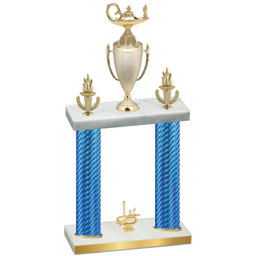 Double Blue Carbon Fiber First Place Academics Trophy