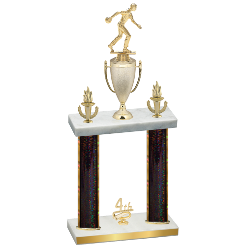 Double Black Glacier Fourth Place Bowling Trophy