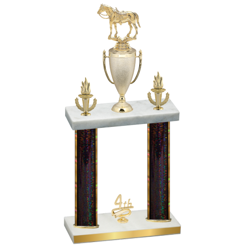 Double Black Glacier Fourth Place Horses Trophy