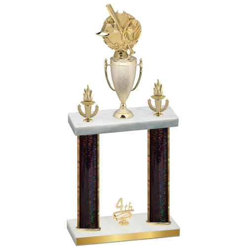 Double Black Glacier Fourth Place Baseball Trophy