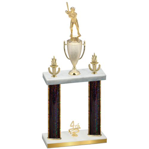 Double Black Glacier Fourth Place Baseball Trophy