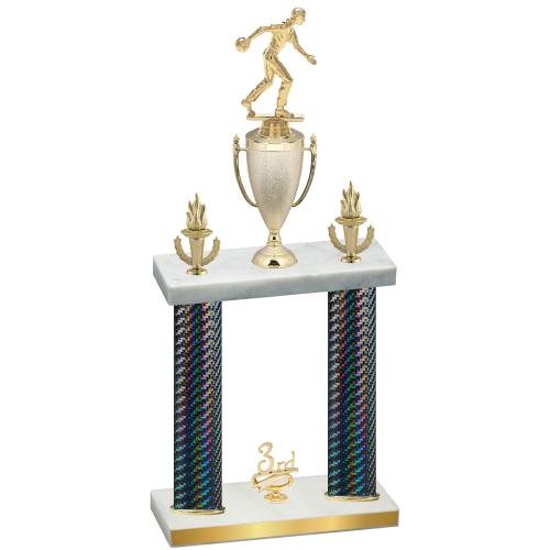 Double Black Carbon Fiber Third Place Bowling Trophy