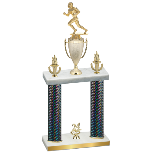 Double Black Carbon Fiber Year Football Trophy