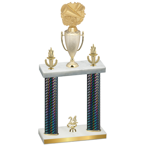 Double Black Carbon Fiber Year Cheerleading Trophy