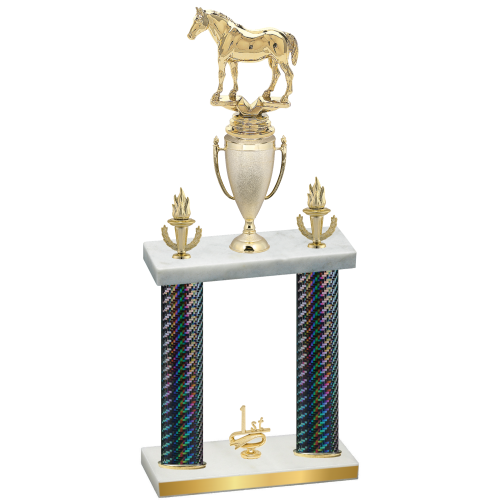 Double Black Carbon Fiber First Place Horses Trophy