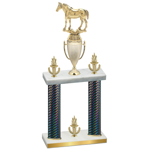 Double Black Carbon Fiber Victory Horses Trophy