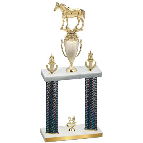 Double Black Carbon Fiber Year Horses Trophy