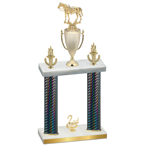 Double Black Carbon Fiber Second Place Horses Trophy