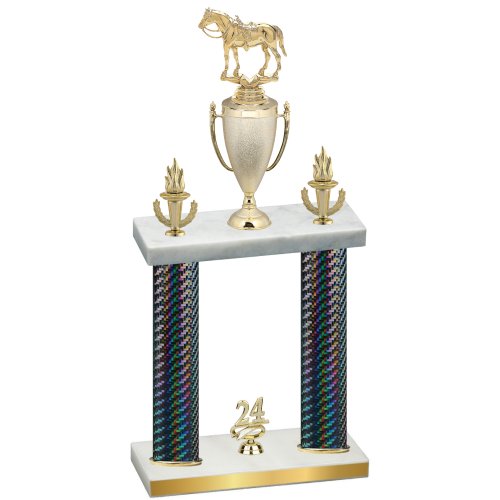 Double Black Carbon Fiber Year Horses Trophy