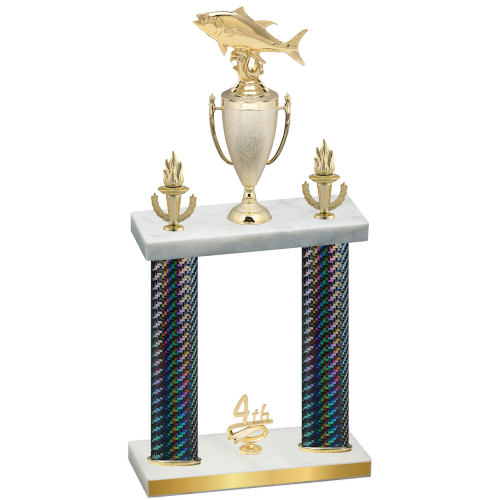 Double Black Carbon Fiber Fourth Place Fishing Trophy
