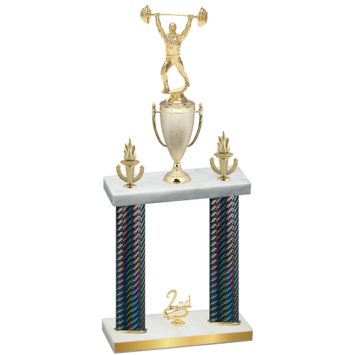 Double Black Carbon Fiber Second Place Weights Trophy