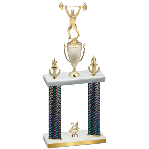 Double Black Carbon Fiber Year Weights Trophy