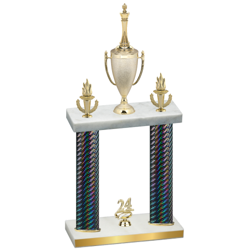 Double Black Carbon Fiber Year Chess Trophy