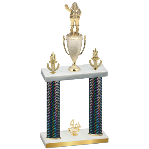 Double Black Carbon Fiber Fourth Place Holiday Trophy