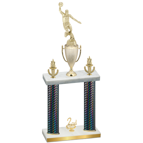 Double Black Carbon Fiber Second Place Basketball Trophy