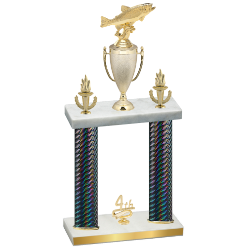 Double Black Carbon Fiber Fourth Place Fishing Trophy