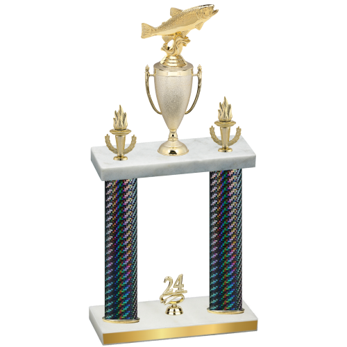 Double Black Carbon Fiber Year Fishing Trophy