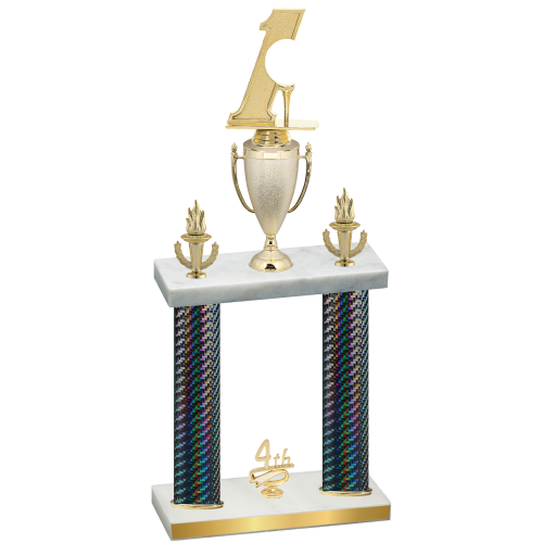 Double Black Carbon Fiber Fourth Place Golf Trophy