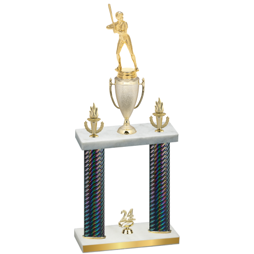 Double Black Carbon Fiber Year Softball Trophy