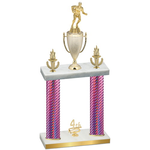 Double Pink Carbon Fiber Fourth Place Rugby Trophy