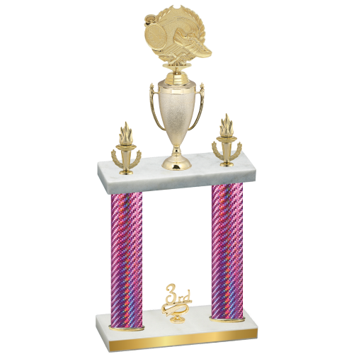 Double Pink Carbon Fiber Third Place Running Trophy