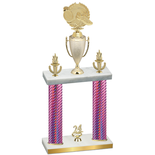 Double Pink Carbon Fiber Year Running Trophy