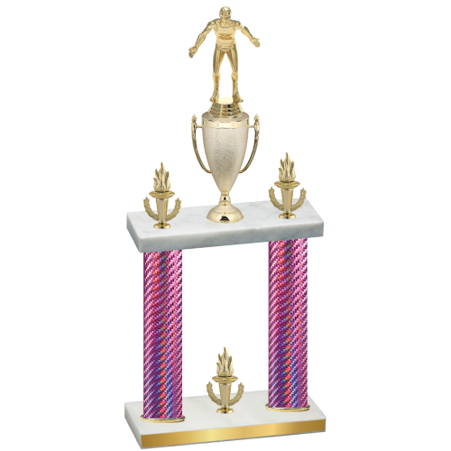 Double Pink Carbon Fiber Victory Wrestling Trophy