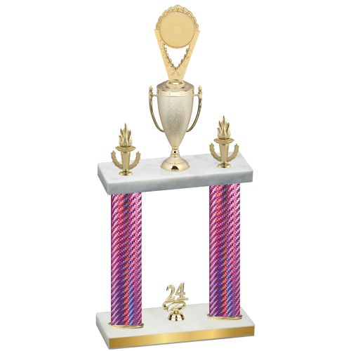 Double Pink Carbon Fiber Year Insert Trophy