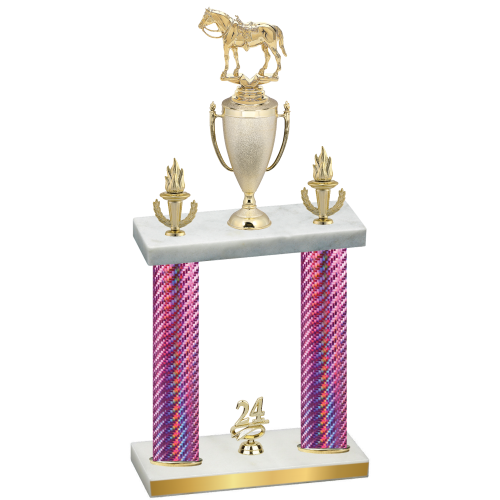 Double Pink Carbon Fiber Year Horses Trophy