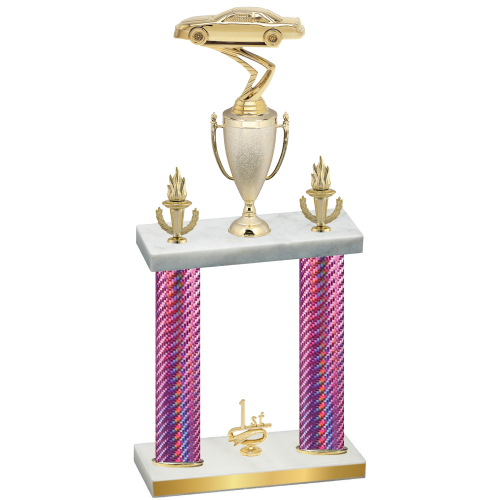 Double Pink Carbon Fiber First Place Cars Trophy