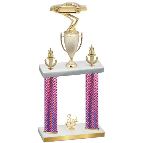 Double Pink Carbon Fiber Third Place Cars Trophy
