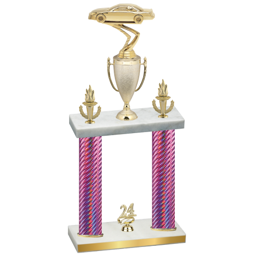 Double Pink Carbon Fiber Year Cars Trophy