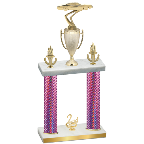 Double Pink Carbon Fiber Second Place Cars Trophy