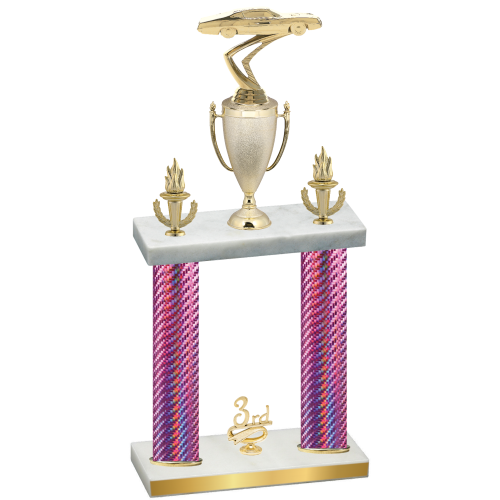 Double Pink Carbon Fiber Third Place Cars Trophy