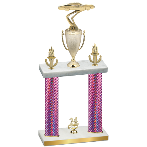 Double Pink Carbon Fiber Year Cars Trophy