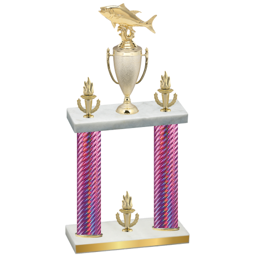 Double Pink Carbon Fiber Victory Fishing Trophy