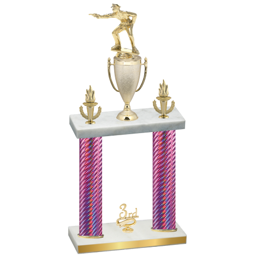 Double Pink Carbon Fiber Third Place Shooter Trophy