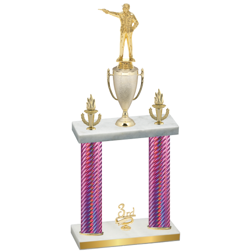 Double Pink Carbon Fiber Third Place Shooter Trophy