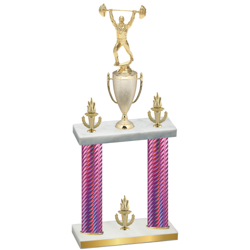 Double Pink Carbon Fiber Victory Weights Trophy