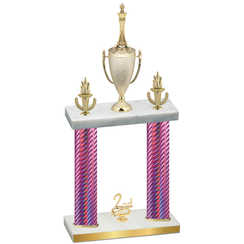 Double Pink Carbon Fiber Second Place Chess Trophy