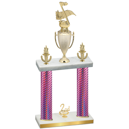 Double Pink Carbon Fiber Second Place Music Trophy