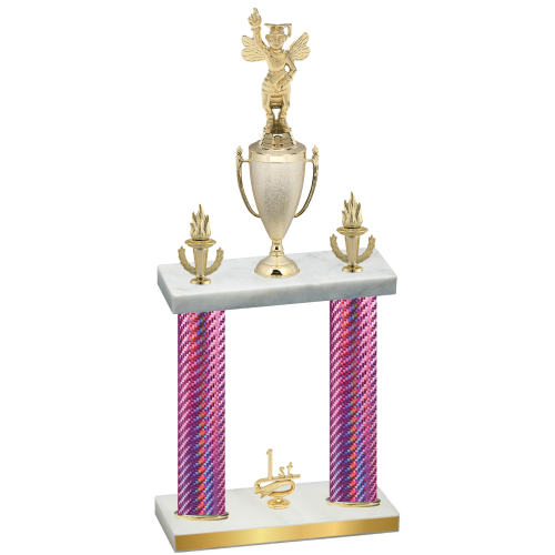 Double Pink Carbon Fiber First Place Academics Trophy