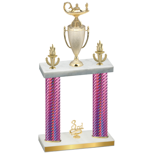 Double Pink Carbon Fiber Third Place Academics Trophy
