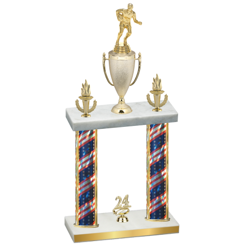 Double Flag USA Year Rugby Trophy