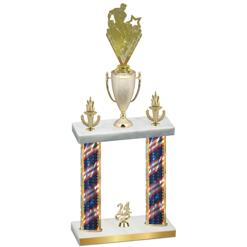 Double Flag USA Year Rugby Trophy