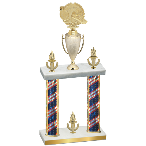 Double Flag USA Victory Running Trophy